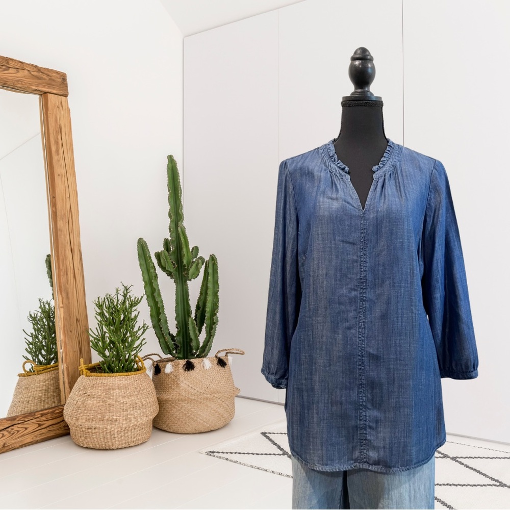 Talbots Feminine Chambray Denim Top
